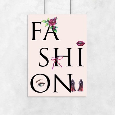 Plakat z napisem fashion