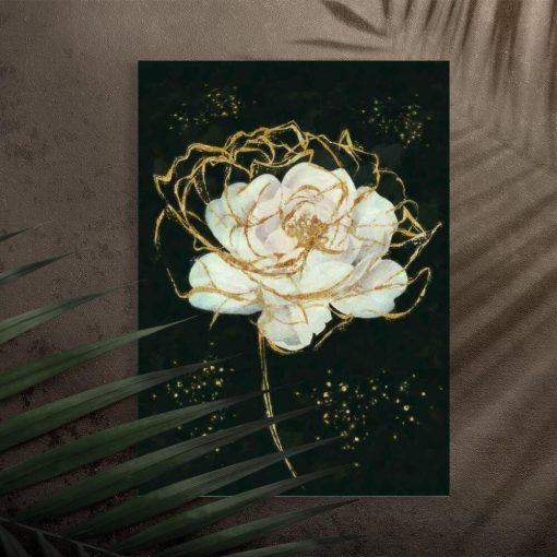 Plakat z kremową różą