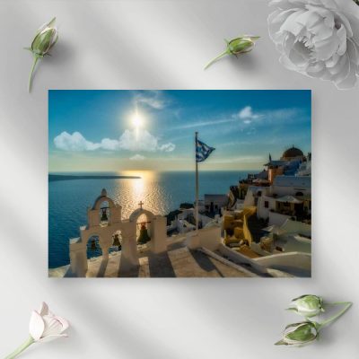 Obraz z lazurowym Morzem Egejskim do salonu