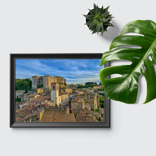 Plakat starożytne miasteczko we Włoszech