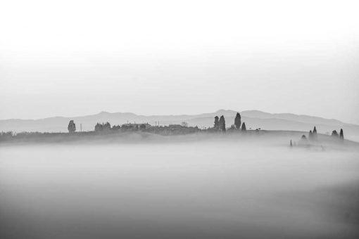 Obraz krajobraz we mgle do powieszenia w gabinecie
