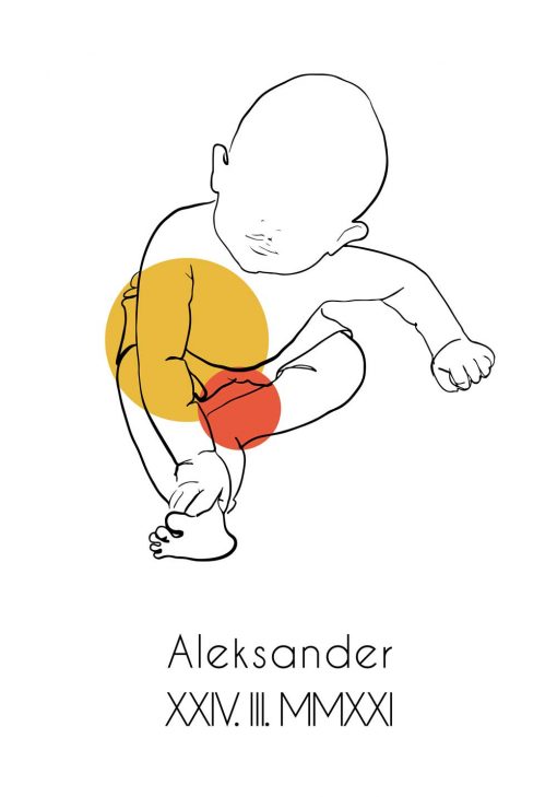 Plakat line art dla chłopca - Aleksander