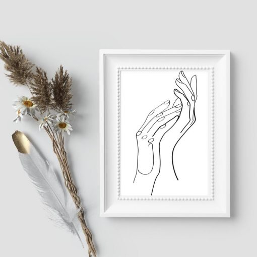 Plakat rysunek kobiecych dłoni