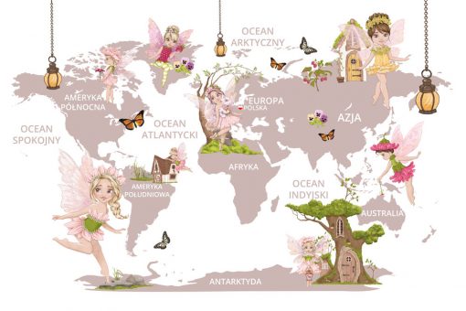 Fototapeta mapa świata dla dzieci