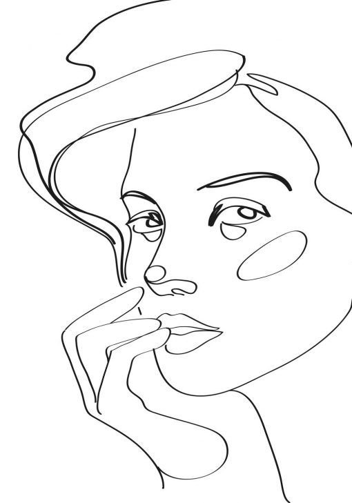 Plakat szkic kobiecej twarzy - studium