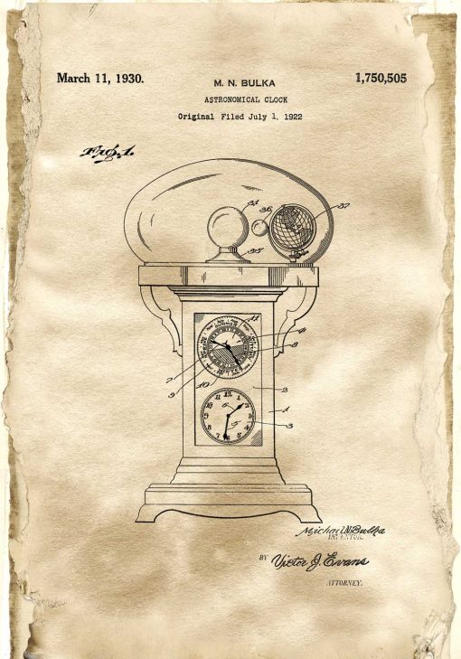 Plakat vintage - Chronometr astronomiczny do sypialni