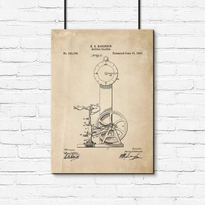 Plakat patent na pierwszy rowerek treningowy 1896r.