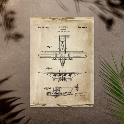 Plakat rycina samolotu - projekt 1933