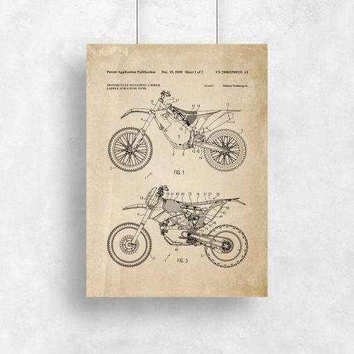 Plakat prototyp motocykla crossowego - patent 2008r.
