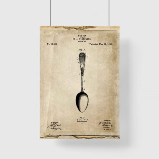 Plakat do restauracji z patentem na łyżkę