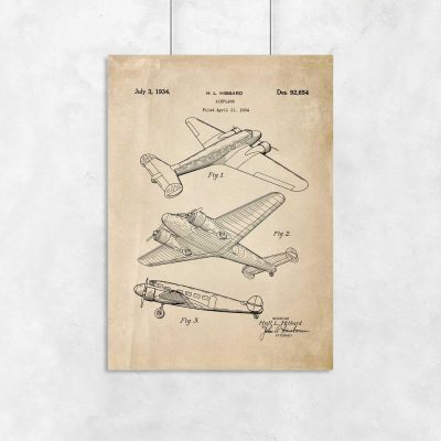 Plakat vintage z samolotem