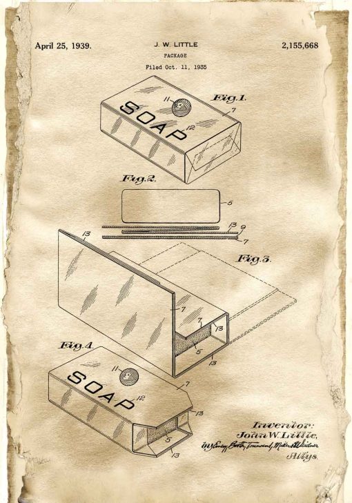 Plakat z patentem na pudełko