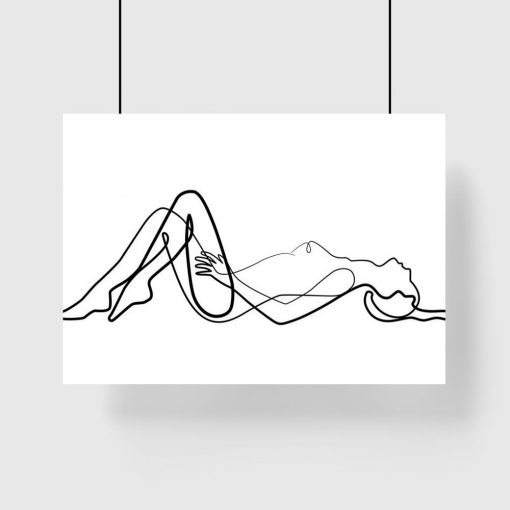 Plakat poziomy z kobietą w czarno-białych barwach