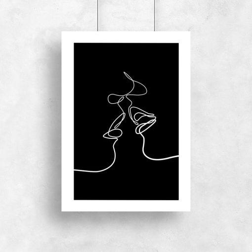 Plakat szkic pocałunku