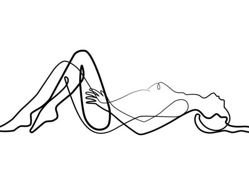Plakat z leżącą nagą kobietą
