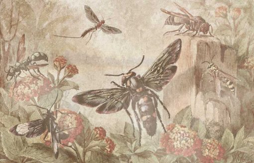 Obraz z kwiatami i owadami