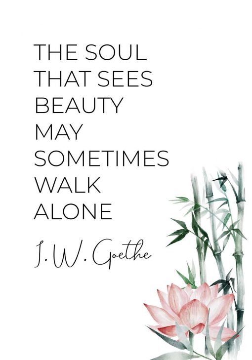 Plakat ze słowami J. W. Goethe o duszy