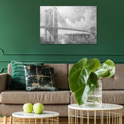 Obraz z mostem w Nowym Jorku - XIXw.