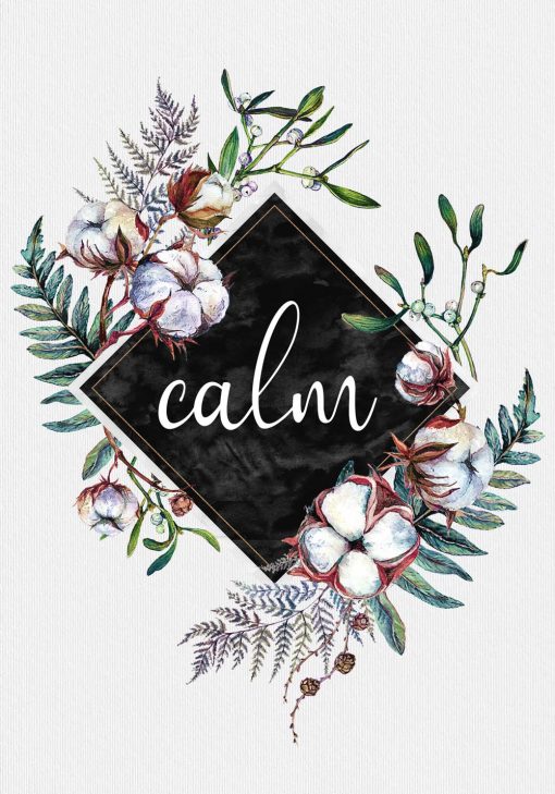 Plakat z typografią: calm
