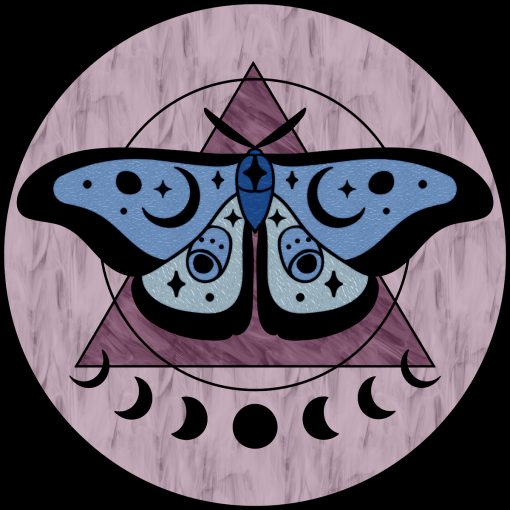 Naklejka witrażowa z motylkiem w barwach fioletu
