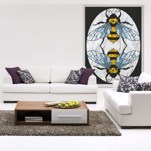 Witraż z motywem pszczół do pokoju