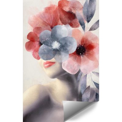 Tapeta z makami i kobietą do sypialni