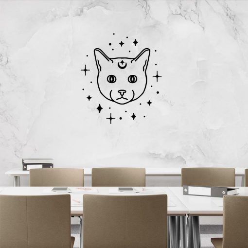Naklejka na ścianę z kotem do jadalni