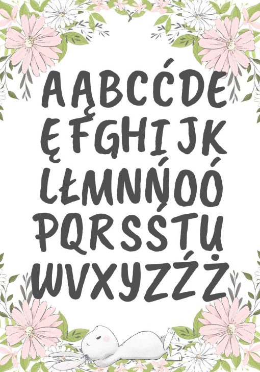 Plakat z polskim alfabetem