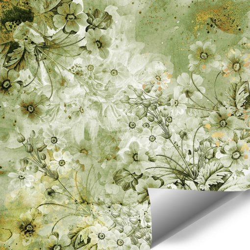 Foto-tapeta z zielonym motywem kwiatowym