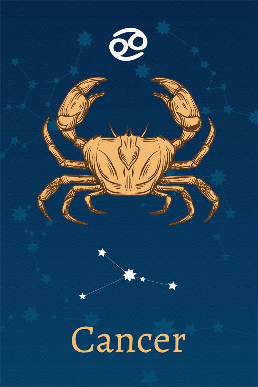 Obraz - znak zodiaku Rak na niebieskim tle