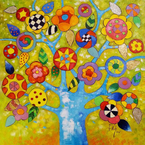 Obraz z kolorowym drzewem