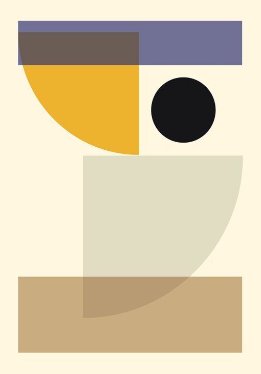 Plakat z motywem geometrycznej abstrakcji w pastelowych barwach