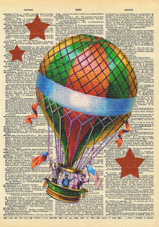 Plakat - pierwszy lot balonem