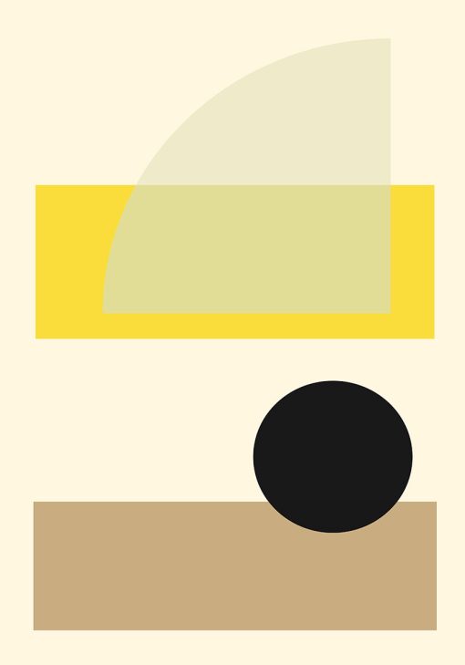 Plakat z motywem geometrii w żółtym kolorze