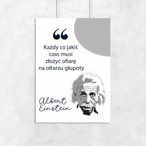 Plakat z Einsteinem o cytatem