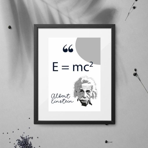 Plakat z prawem Einsteina - E=mc2