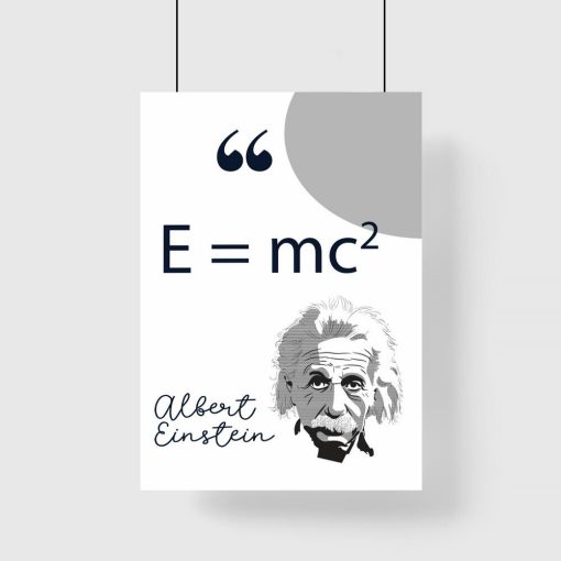 Plakat z wzorem fizycznym E=mc2 do szkoły