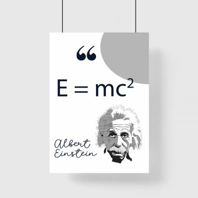 Plakat z wzorem fizycznym E=mc2 Einstein
