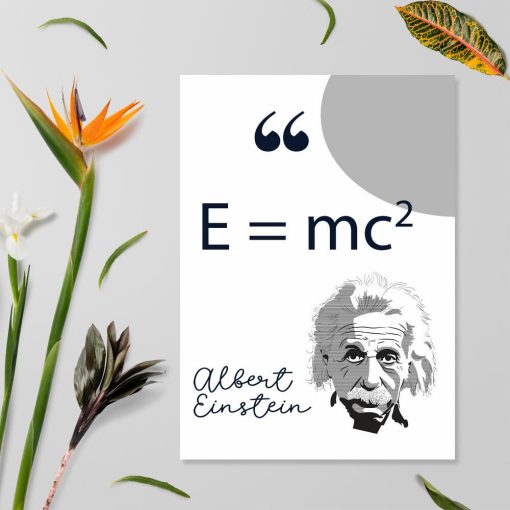 Plakat z wzorem teorii względności - E=mc2