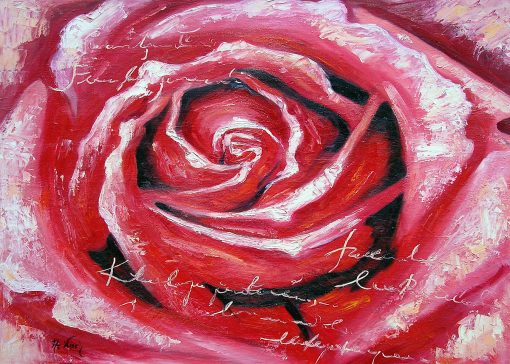Obraz z czerwoną różą