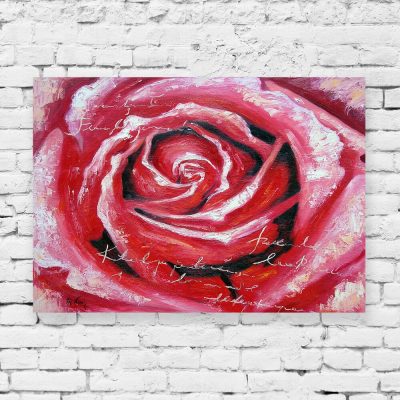 Obraz z motywem róży w czerwonym kolorze