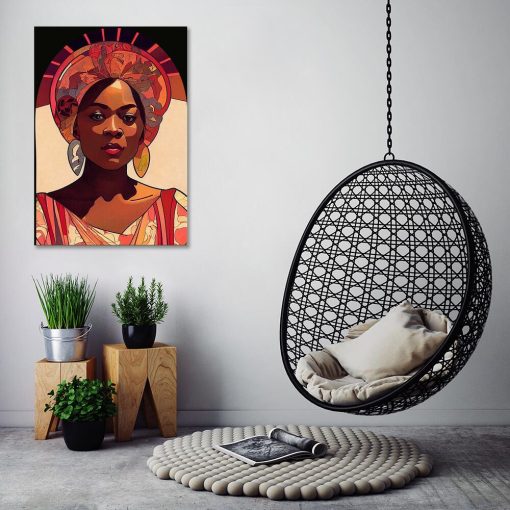 Obraz z portretem kobiety z afrykańskiego plemienia