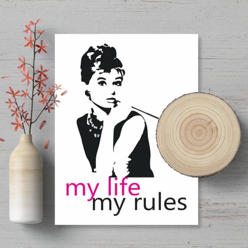 plakat przedstawiający Audrey Hepburn