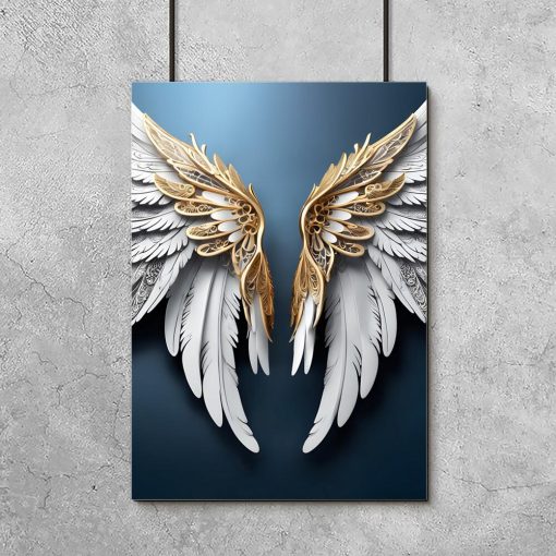 Plakat z dekoracyjnymi skrzydłami