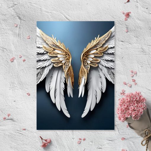 Plakat ze skrzydłami i dekorem
